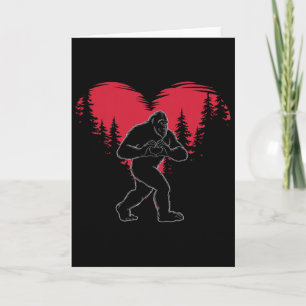 Tarjeta Bigfoot Divertido Enamorado Corazón Feliz Día de S
