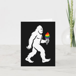 Tarjeta Bigfoot Divertido Sosteniendo Cono de Crema de Arc