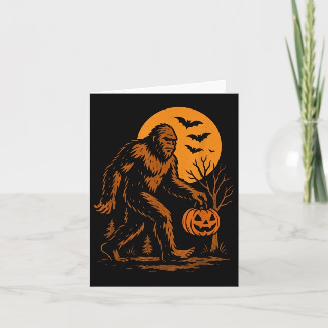 Tarjeta Bigfoot Halloween Sasquatch (Anverso)
