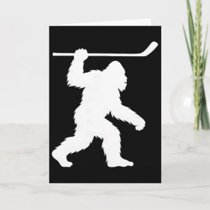 Tarjeta Bigfoot Juega Hockey Divertido Deporte Sasquatch 