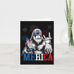 Tarjeta Bigfoot Merica 4 de julio Divertido chicos hombres