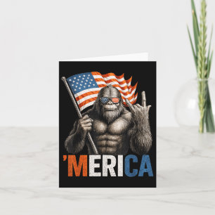 Tarjeta Bigfoot ’merica Patriotic Sasquatch Rocking Americ