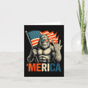 Tarjeta Bigfoot Merica Roca Bandera Patriótica Americana 4