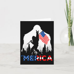 Tarjeta Bigfoot Merica Rock bandera estadounidense estadou