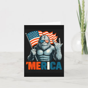 Tarjeta Bigfoot Merica Rock Patriótica Bandera Americana 4