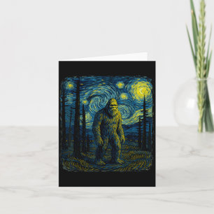 Tarjeta Bigfoot Noche Estrellada Van Gogh Divertido Hombre