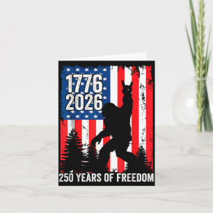 Tarjeta Bigfoot patriótico 250 años de libertad usa 250º