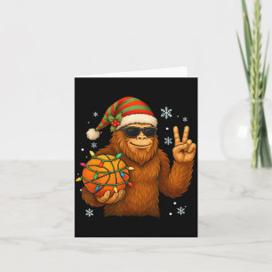 Tarjeta Bigfoot Santa Baloncesto Navidad 
