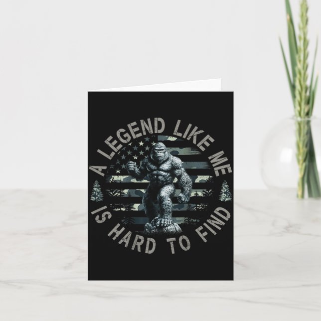 Tarjeta Bigfoot Sasquatch A Legend Like Me Is Hard To Find (Anverso)