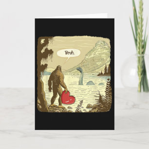 Tarjeta Bigfoot Sasquatch divertido monstruo del lago Ness