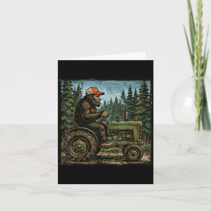 Tarjeta Bigfoot sasquatch tractor graciosa granja agricult