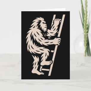 Tarjeta Bigfoot Subiendo Escalera Divertido Criptido Sasqu