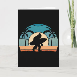 Tarjeta Bigfoot Surfista En La Playa Surfing Vintage Bigfo