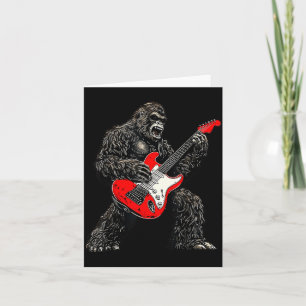 Tarjeta Bigfoot tocando guitarra amante de la música rock