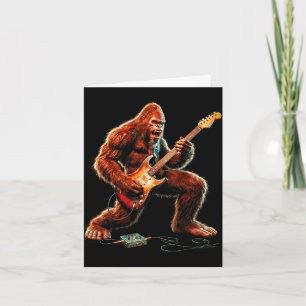 Tarjeta Bigfoot tocando guitarra eléctrica guitarrista div