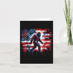 Tarjeta Bigfoot usa bandera americana sasquatch patriótico