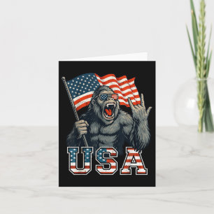 Tarjeta Bigfoot Usa Sasquatch 4 De Julio Bandera Estadouni