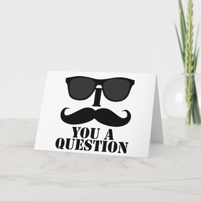 Tarjeta Bigote divertido de I usted lentes de sol negros (Anverso)