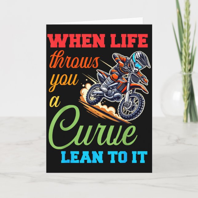 Tarjeta Biker Motorcycle Lover When Life Throws You A Curv (Anverso)