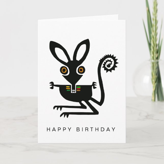 Tarjeta BILBY - Animales australianos - Feliz cumpleaños (Anverso)
