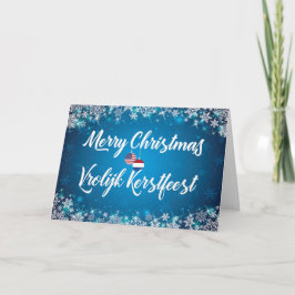 Tarjeta bilingüe holandesa para navidad