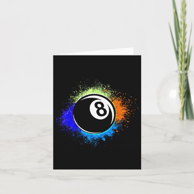 Tarjeta Billar de billar de 8 bolas y 8 bolas (Anverso)