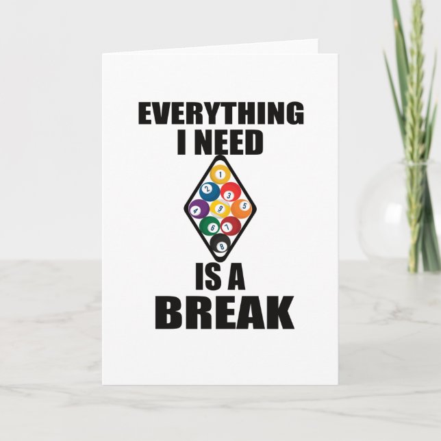 Tarjeta Billar de billar regalos Jugador de billar Billiar (Anverso)