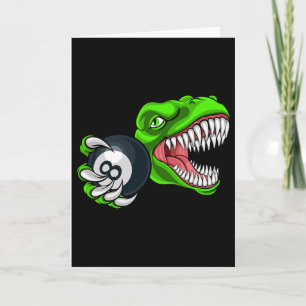 Tarjeta Billar divertido T-rex Arte Billar jugando pool P