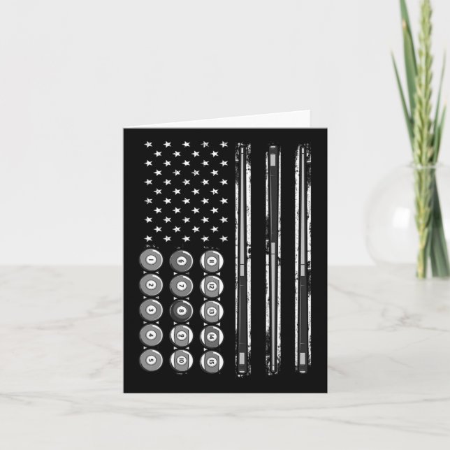 Tarjeta Billard Usa America Flag Pool Billiards (Anverso)
