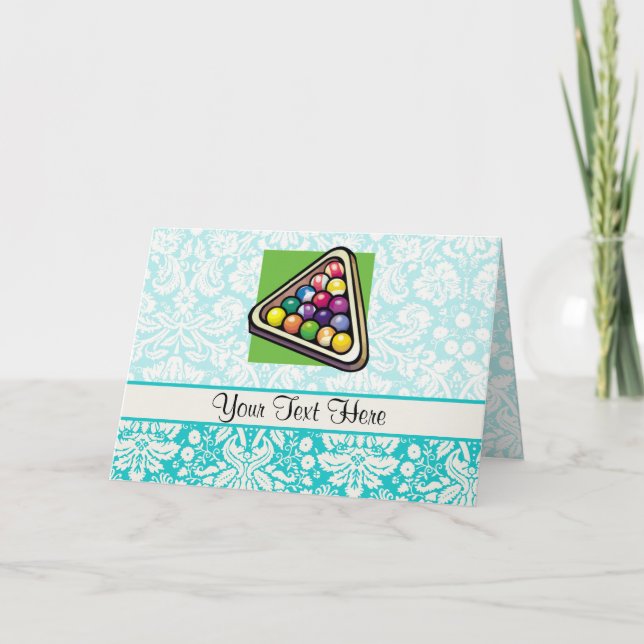 Tarjeta Billares verde azulados del damasco (Anverso)