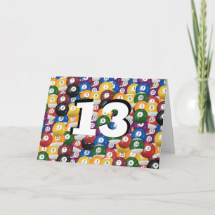 Tarjeta Billiard Balls 13 años