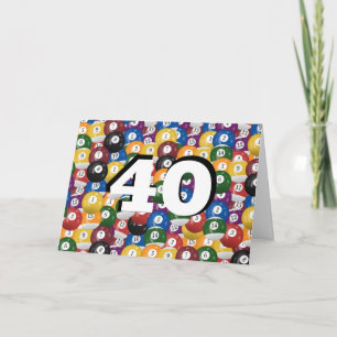Tarjeta Billiard Balls 40 cumpleaños