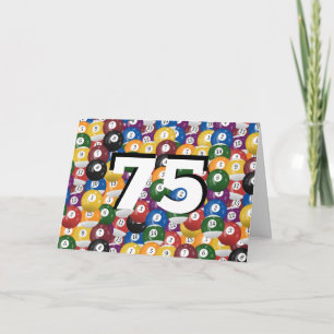 Tarjeta Billiard Balls 75 cumpleaños