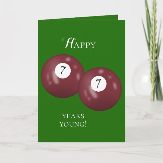 Tarjeta Billiard Balls 77 cumpleaños (Anverso)