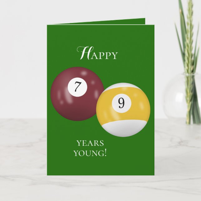 Tarjeta Billiard Balls 79 cumpleaños (Anverso)