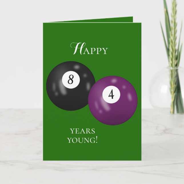 Tarjeta Billiard Balls cumpleaños 84 (Anverso)