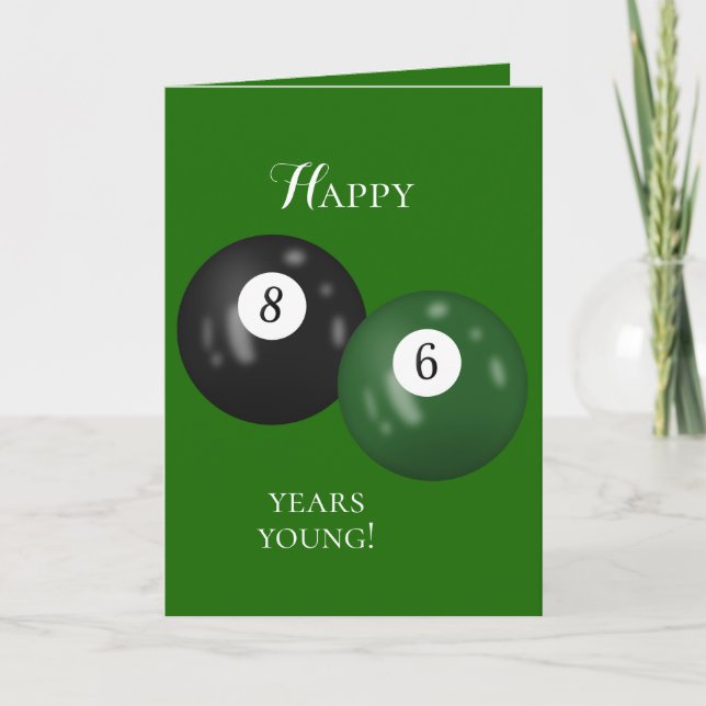 Tarjeta Billiard Balls cumpleaños 86 (Anverso)