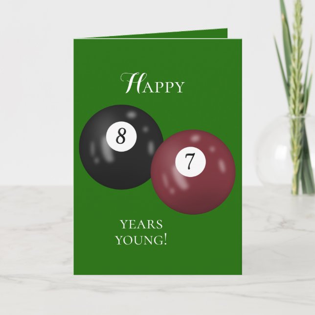 Tarjeta Billiard Balls cumpleaños 87 (Anverso)