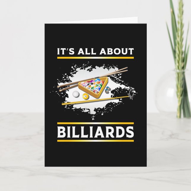 Tarjeta Billiard Snooker Pool Billiards 8 Ball Funny Gift (Anverso)
