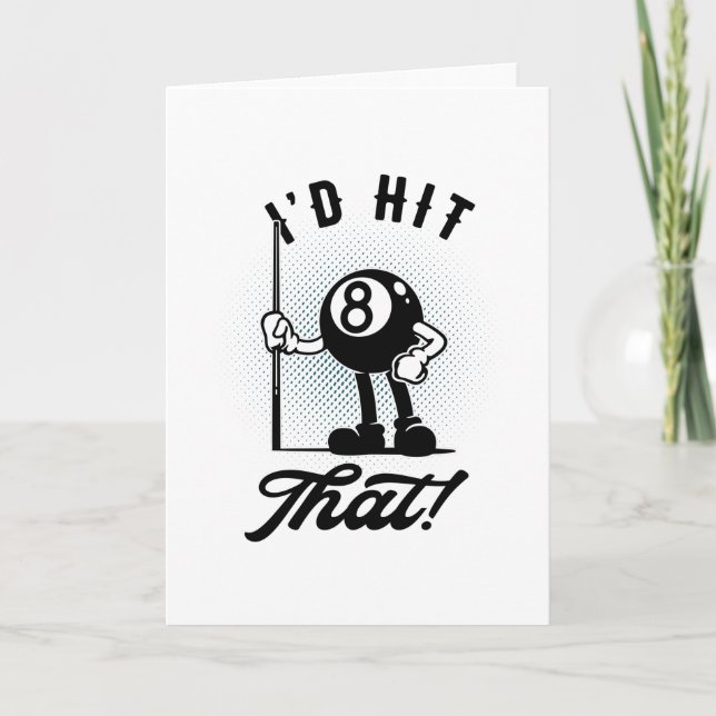 Tarjeta Billiards 8 ball Funny Personalizado Pool Snooker (Anverso)
