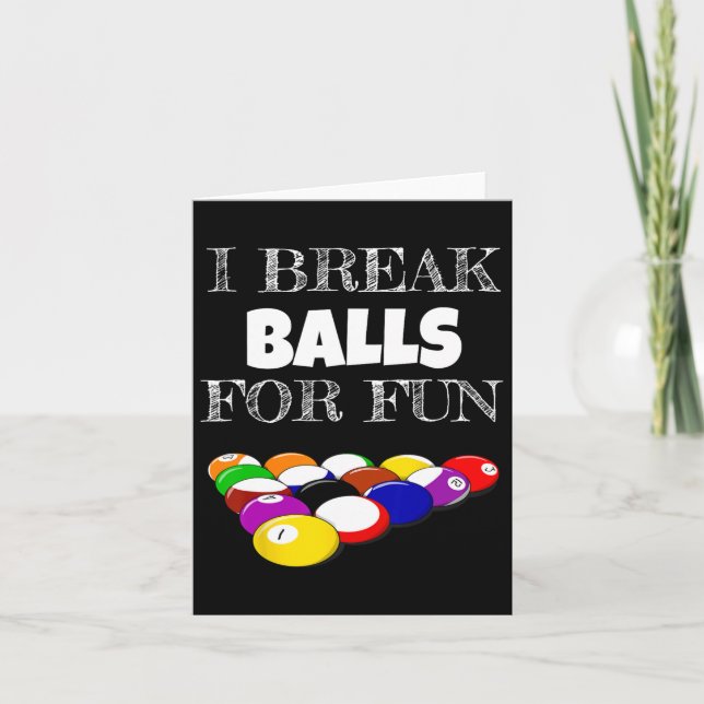 Tarjeta Billiards 8 Ball Pool Player Sarcasm Novedad Humor (Anverso)