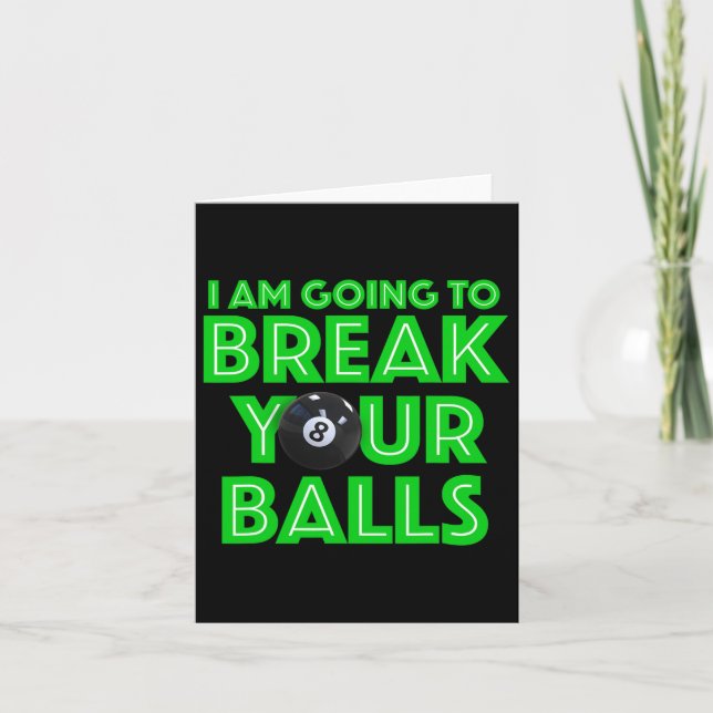 Tarjeta Billiards 8 Ball Pool Voy A Romper Tu A C (Anverso)