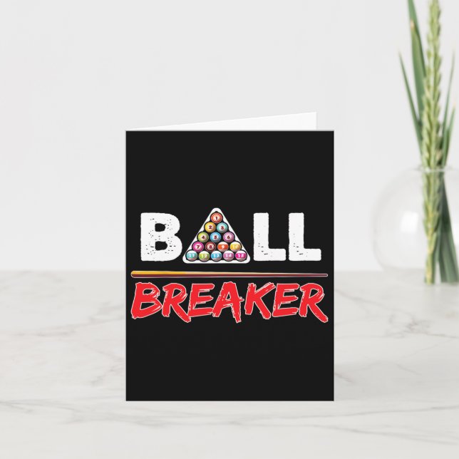 Tarjeta Billiards Ball Breaker Funny Shooting Pool Gift (Anverso)