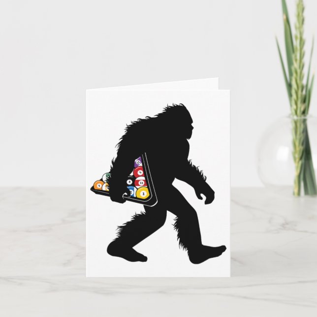 Tarjeta Billiards Bigfoot With Pool Sasquatch Snooker (Anverso)