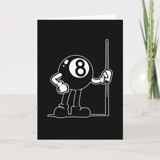 Tarjeta Billiards Cue Sports 8-Ball Personalizado vintage (Anverso)