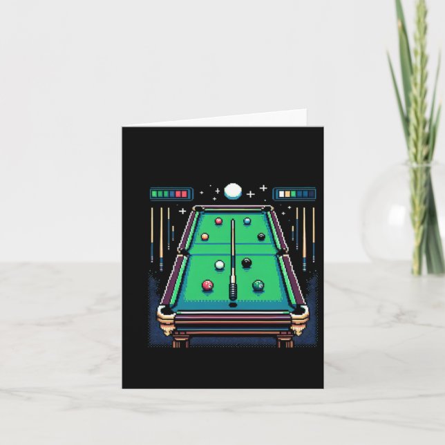 Tarjeta Billiards de 8 bits de pot pixelado (Anverso)