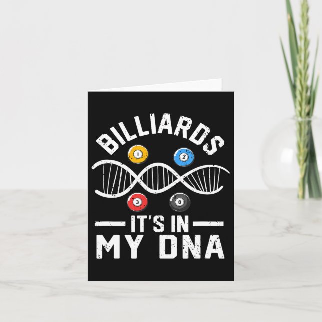 Tarjeta Billiards It In My Dna Funny Pool Billiard Player (Anverso)