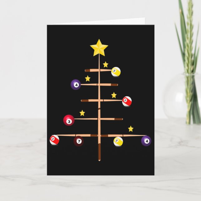 Tarjeta Billiards Ll Cue Sports Christmas Tree (Anverso)