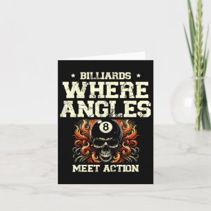 Tarjeta Billiards Where Angles Meet Action Billiard Cue Po