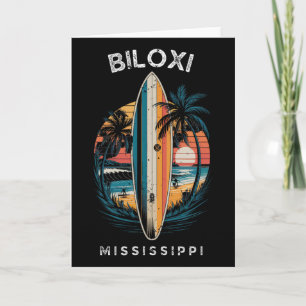 Tarjeta Biloxi Beach Mississippi Hombres Mujeres Surfing 